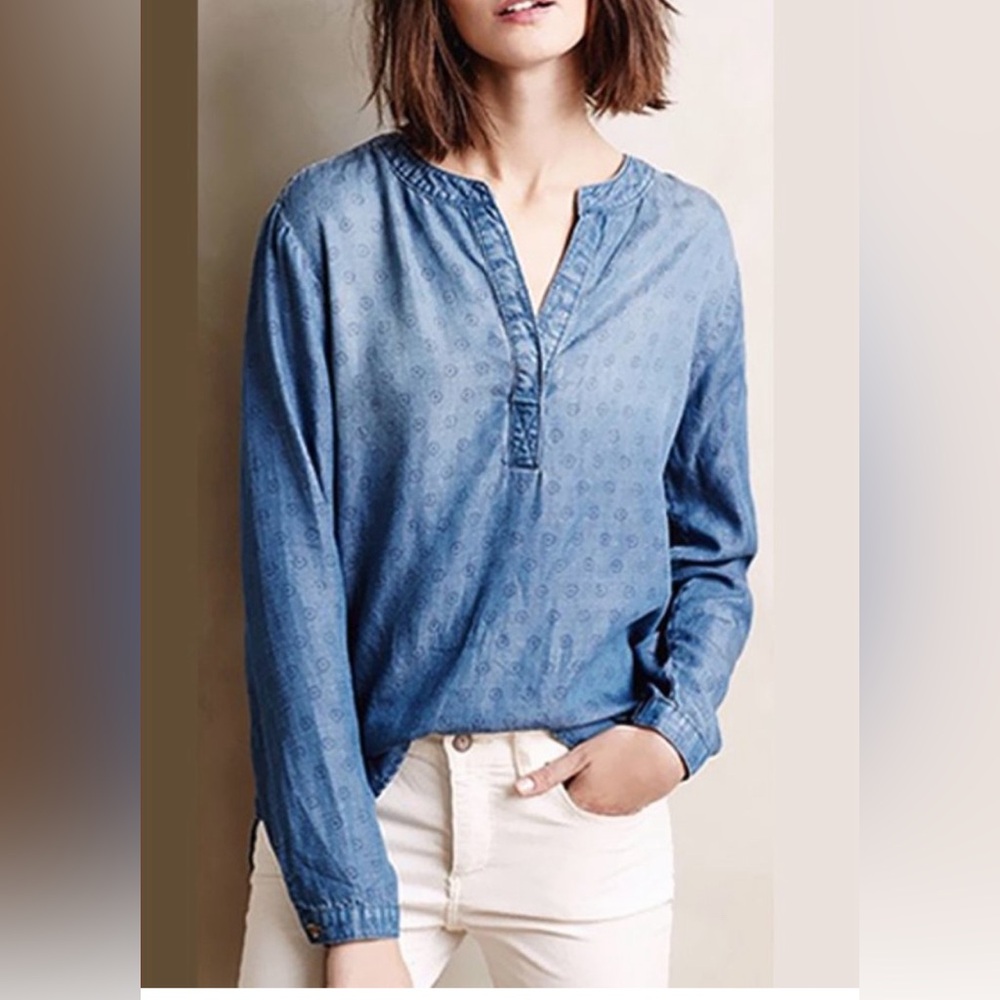 Cloth & Stone Popover Printed Tencel Top